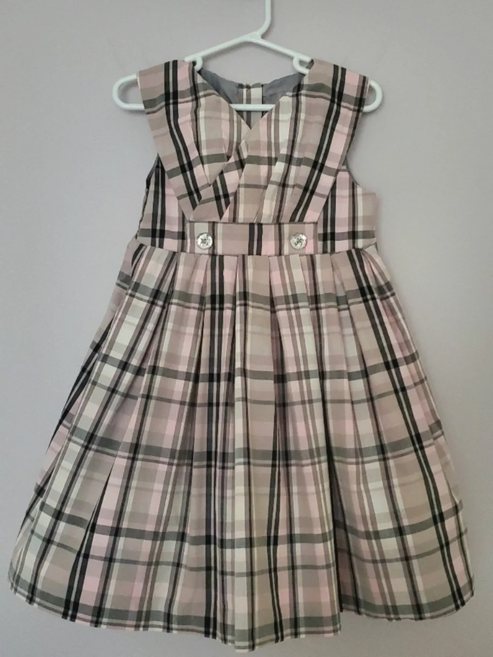 Vintage Gymboree Plaid Holiday Dress Tulle Lined Toddler Girl 100% Cotton Poplin